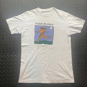 Hanes Cream Tee “my body, my choice” with Graphic